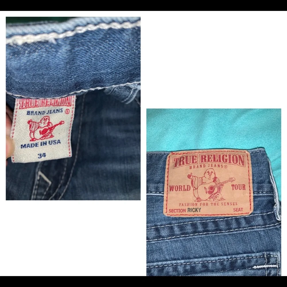 True Religion Ricky Straight Leg Jeans‎ Size 34 Made in USA